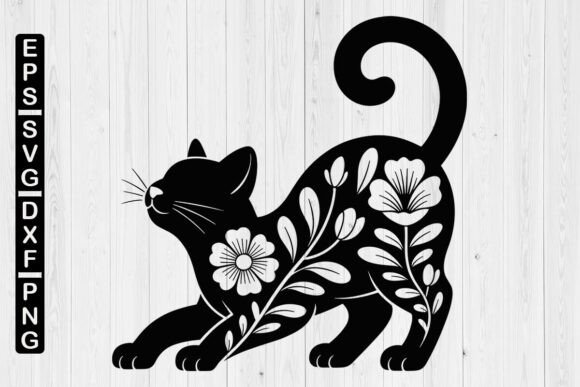 Cat with Flowers SVG and Floral Cat: A Creative Asset for Modern Design