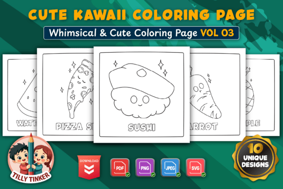 Cute Kawaai Coloring Pages Vol 03: A Delightful Way to Color and Learn