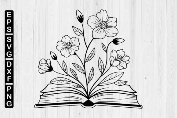 Floral Book SVG, Reading SVG, Book Lovers: A Digital Treasure for Creative Projects