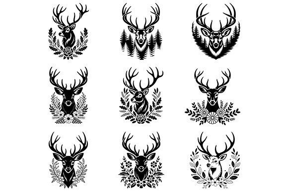 Floral Deer SVG Bundle for Creative Projects