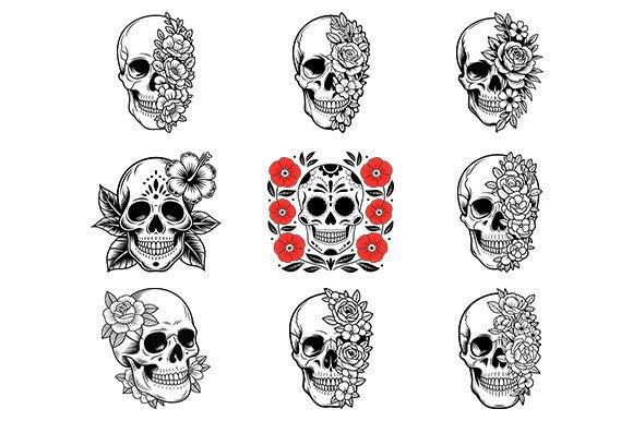 Floral Skull SVG & Skull Flower Bundle Ideas