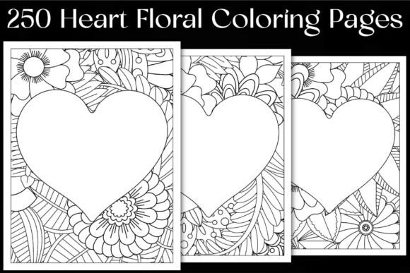 Heart Floral Coloring Pages