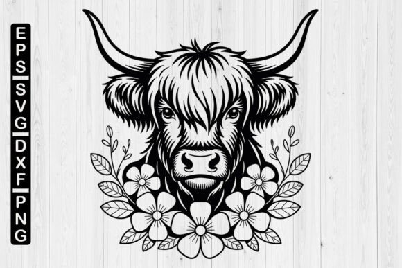 Highland Cow with Flowers SVG: A Versatile Digital Design for Crafting and Decor