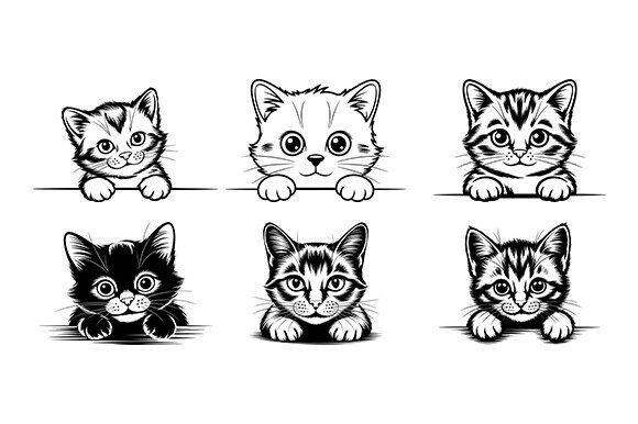 Peeking Cat SVG Bundle: Versatile Digital Assets for Modern Creatives