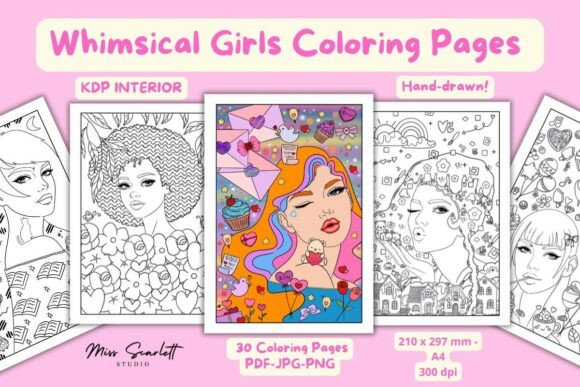 Whimsical Girls KDP Coloring Pages: A Creative Escape for All